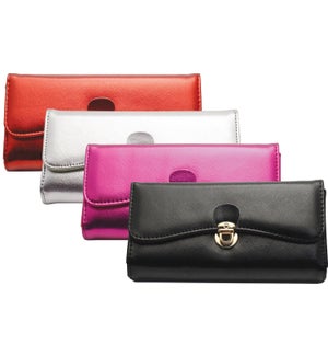 Metallic Wallet with Sliding Clasp Closure