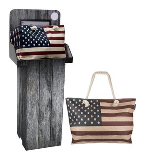 American Flag Bag Floor Display - 24pcs