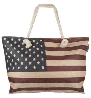 American Flag Bag with Rope Handles