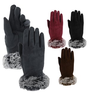 Texting Gloves - Fur Accent