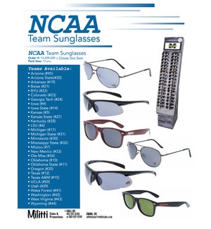 NCAA® Sunglasses Shipper - 72pcs