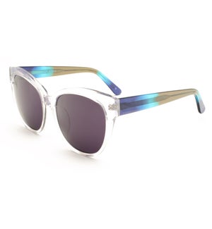 Atlantis Luxury Handmade Sunglasses (Crystal with Blue/Green/Grey)