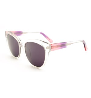 Atlantis Luxury Handmade Sunglasses (Crystal with Pink/Purple/Crystal)