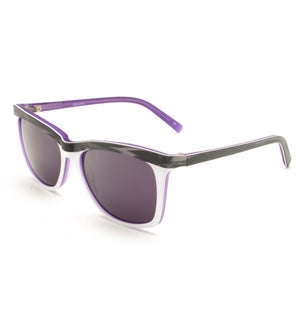 Atlantis Luxury Handmade Sunglasses (Purple Brown wood grain/White/Matte Blue)
