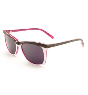 Atlantis Luxury Handmade Sunglasses (Pink Brown wood grain/White/Matte Blue)