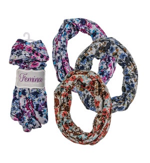 Lucie - Infinity Scarf with Flower Pattern