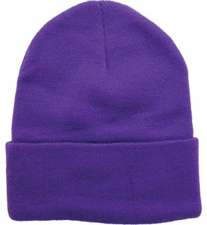 Solid Colored Beanie - Purple