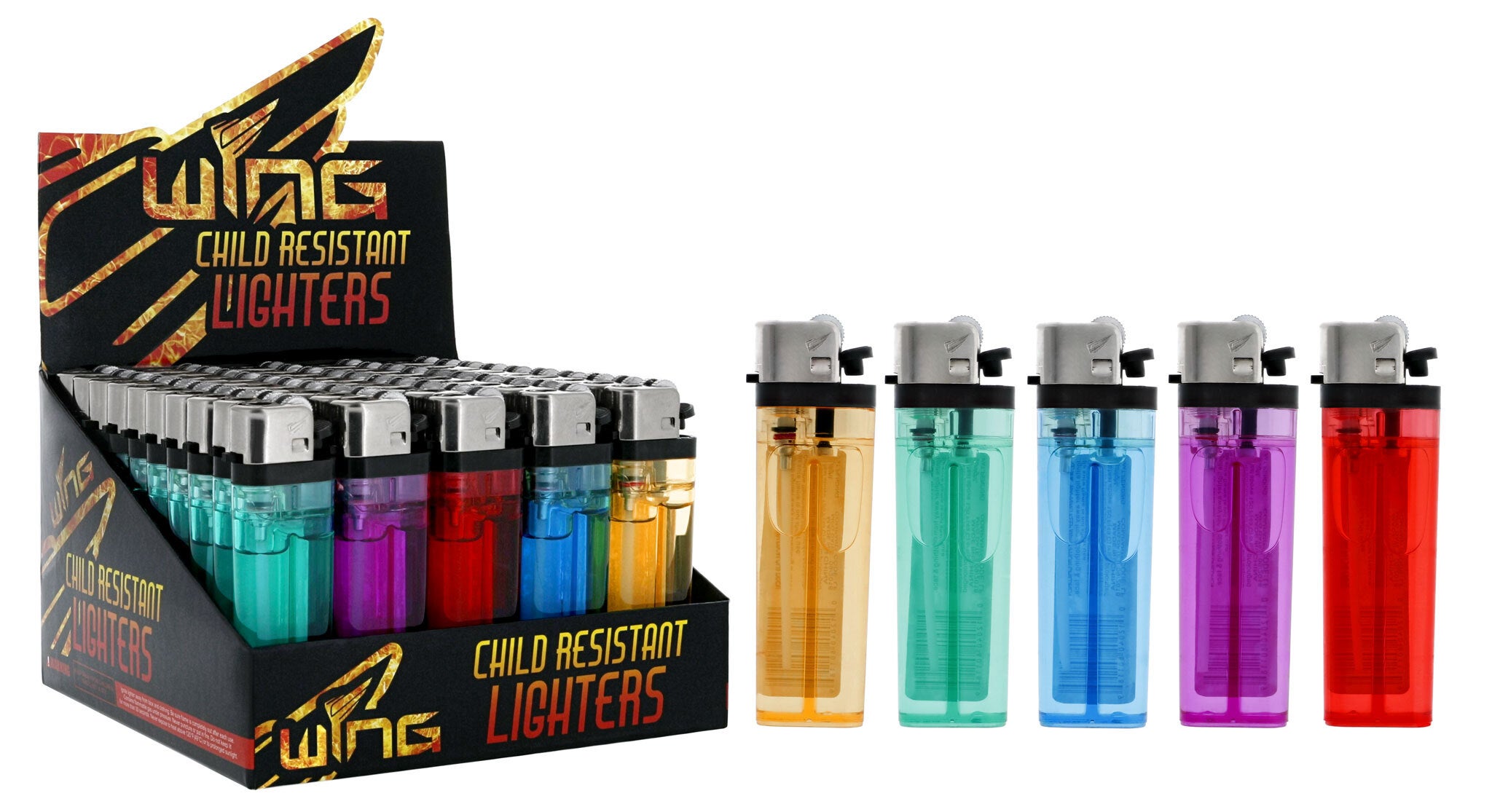 50 x DISPOSABLE LIGHTERS MULTI COLOURS ADJUSTABLE FLAME WITH CHILD SAFETY 