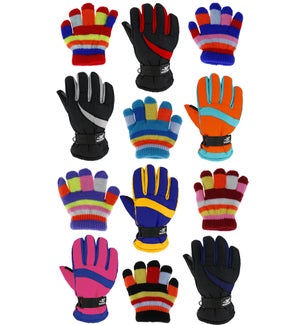 Juniors' Winter Gloves Mix - 12pcs
