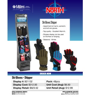 Ski Gloves Display - 48pcs