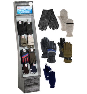 Men's Gloves Assortment Display - 48pcs