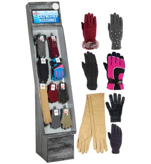 Women's Gloves Assortment Display - 54pcs