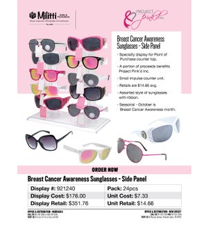 Breast Cancer Awareness Sunglasses Counter Display - 24pcs