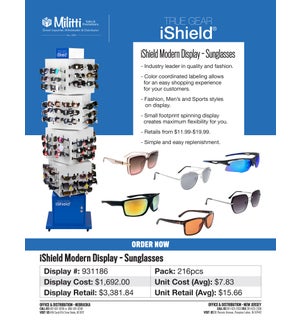 Modern 96pc Display - Sunglasses - 216pcs