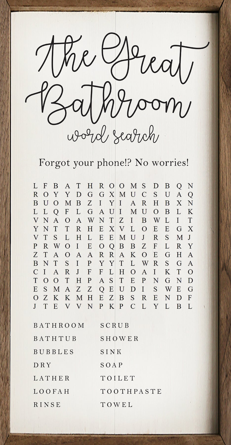 The Great Bathroom Word Search Bathroom Hand Towel – Designing Moments