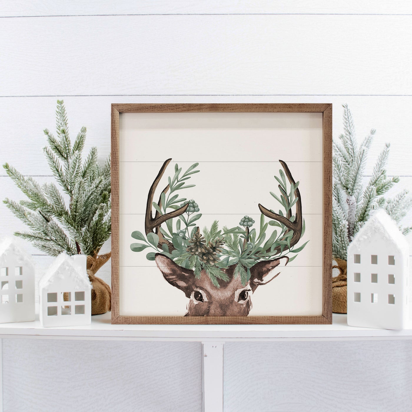- Kendrick Home Deer Christmas snarky christmas Watercolor |