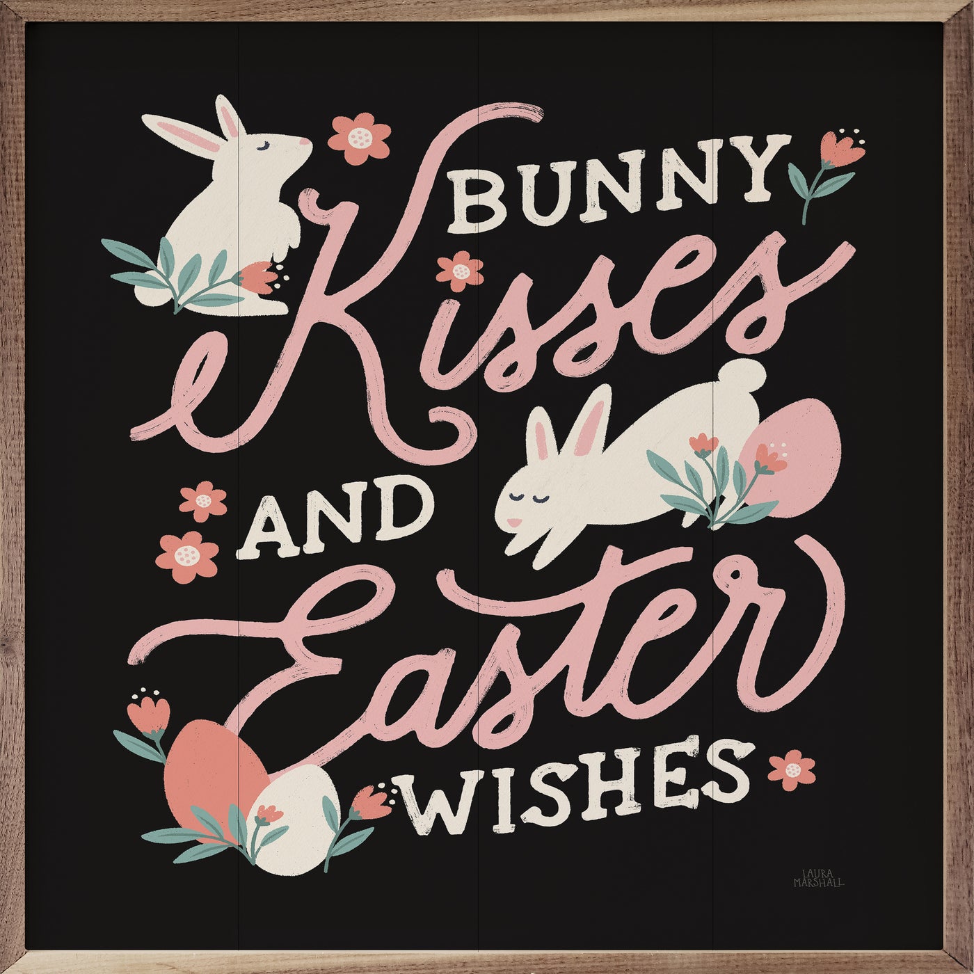 Bunny Kisses II Easter Wishes Black By Laura Marshall - laura marshall |  Kendrick Home