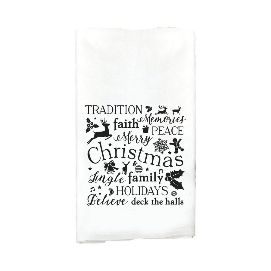 Christmas Words Towel - christmas towels